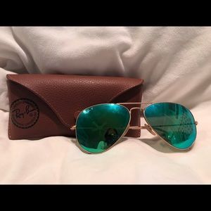 Green Flash Aviator Ray-bans - POLARIZED